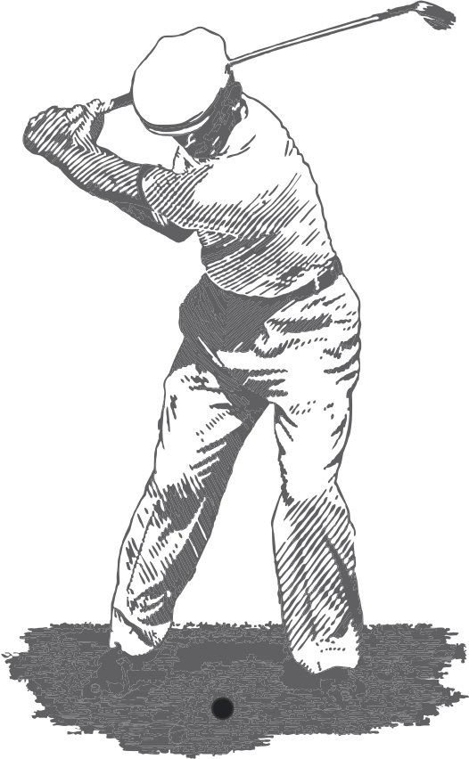 art sketch of a golfer